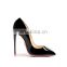Women black beautiful design pumps high heels sandals pointed toe heel ladies attractive and black effect shoes