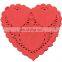 Top Selling Colorful Valentine Heart Shape Paper Lace Doily