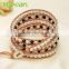 Topearl Jewelry Freshwater Pearl Faceted Black Crystal Pearl Woven Fashion Leather Bracelet CLL130