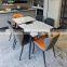 luxury modern extendable scandinavian marble top dining dinning table and chair combination 6 chairs dining table set