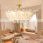 LED Feather Shape Pendant Lights For Hotel Bedroom Glass Plate Decor Ceiling Lamp