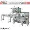 Frozen seafood/dumplings/hamburgers horizontal flow wrapper packaging machine cantilever frame box-motion end seal full SUS304