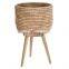 Hot Selling Removeable Leg Water Hyacinth Planter with Stand wicker plant stand basket planter pot wholesale