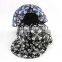 Punk Rock Flower Printed PU Leather Fabric Flat Hiphop Streetdance Cap