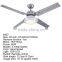 Simple Design Quite Wind Brushed Nickel Ceiling Fans With Light