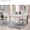Modern home furniture design marble top dining table with stainless steel legs
