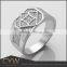 Men's Large Square Shaped Rings Vogue Silver Ring