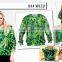 Hot Women Handmade Green Weed High Quality 3d Print Fullprint Crewneck Sweatshirt Spring Autumn Unisex Custom Oversized Pullover