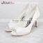 Wholesale China manufacturer women satin dress bridal whote shoes peep toe wedding high heels