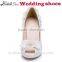 China wholesale white wedding shoes middle heel women peep toe shoes for party