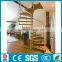 Villas design oak wood stainless steel spiral stairs , wood steel stairs---YUDI