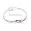 Latest design hot sale 2015 trends plated pure silver bracelet