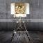Luxurious casting iron tripod wood floor lamp with decorative art glass F2011E