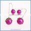 Newest Fashion Women Costume Jewelry Double Sides Imitation Pearl Two Ball Fancy Hook Stud Flower Earrings U Eardrop CTBE16-HF01