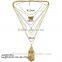 2016 Boho Multi Layered Tassel Necklace Ethnic Half Moon Flower Pendant With Long Tassel Bohemio Collares Boho Chic Jewelry Hot