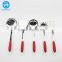 Red handle utensils made of stainless steel