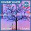 Outdoor light up flower decoration led cherry blossom solar tree light