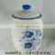 Elegant ceramic tea canisters,ceramic tea container with blue flower painting