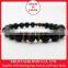 Naoe Kanetsugu samurai bracelet, black onyx 10 mm and Red tiger-eye beads