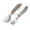 Stainless Steel Foldable Fork Spoon Knife Kit / picnic knife in camping cutlery kit / foldable knife spoon fork set