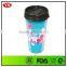 16oz bpa free double wall plastic changeable insert coffee cups