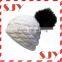 Solid Custom Knitted POM POM Beanie Skull Cap Hat