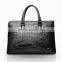 QIALINO Genuine Leather briefcase crocodile leather briefcase laptop bag for macbook 12/13/15 inch