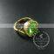 14MM Gold Plated Brass Round Crown Bezel Blue,red,champagne and Green Glass Adjustabld Ring,vintage Ring DIY Ring 6220034