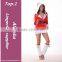 Hot selling Polyester hooed fashionable red christmas dress with fairy leg set