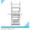 White Folding Wooden Flower Pot Shelf With 3 Floors