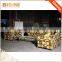 Luxury Italy Baroque Collection Brass 18/24K Gilded Armchair/Louis XV Royal Golden White Leather Decorative Side Chair, MOQ 1 PC
