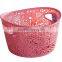 Lace Basket With 2 Sizes, Plastic Lace Basket With Handle, Round Shape Basket