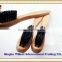 Family toothbrush with long thin bamboo handle and black soft bristle