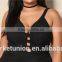 2017 hot sale plus size deep v-neck sexy dress clothing for fat women
