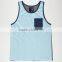 Wholesale 100 Cotton Fashion Plain Pocket Tank Top Men