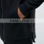 New Design Custom Side Pockets Longline Hem Split Black Men's 100% Cotton Casual Plain Dyed Zip Closure Coat Hoodies