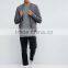 Custom Short Sleeve Crew Neck Grey Men's 100% Acrylic Soft Jersey Ribbed Knit Longline Casual Plain Design T-Shirt