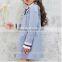 Fashionable knitted frock long sleeve plain clothing little girl princess dresses wholesale new design kids baby girls dress