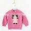 Girls 100% cotton jacquard pullover sweater hand made bowknot