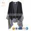Color Block Knitted Wool Ponchos,Women Wraps Ponchos