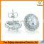 Double Row Diamond Oval Zircon Platinum Plating Earrings