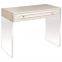 Wood Top Console Table KD Acrylic Legs Desk Office End Table