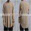2018 SS Mens Ripped Thumb Hole Long Sleeve Elongated Lengthen Long Coton Round Tee