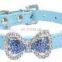 Colorful Bright Diamond Butterfly Knot Pet PU Collar Leash Training Dog Pulling Rope Pet Neck Chain Pet Supplies