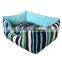 Washable Customized Size And Color Stripe Pet Bed For Dogs Or Cats