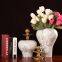 Gold Marbling White Luxury Chinese Jingdezhen Ceramic Vase With Gold Lid For Home Decor