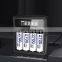 Factory Directly Supply LCD Screen display 4 Slots rechargeable aa aaa Ni-MH Ni-Cd battery charger with USB cable