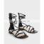 Low heel flat women fancy beautiful design handmade with back zip closure sandals shoes ladies gladiator footwear