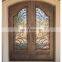 wrought iron grill metal front double entry doors with glass