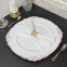 Hot Selling 13 inch Rose Gold Rim White Plastic Charger Plates for Wedding Party Christmas Decor